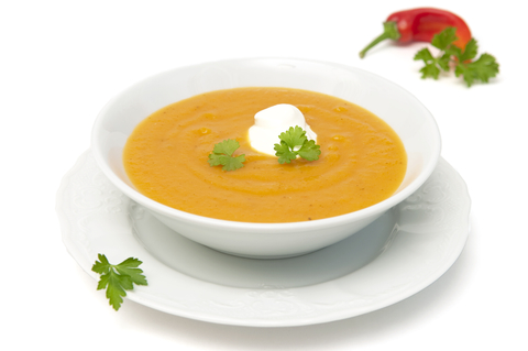 Pumpkin soup with lentils